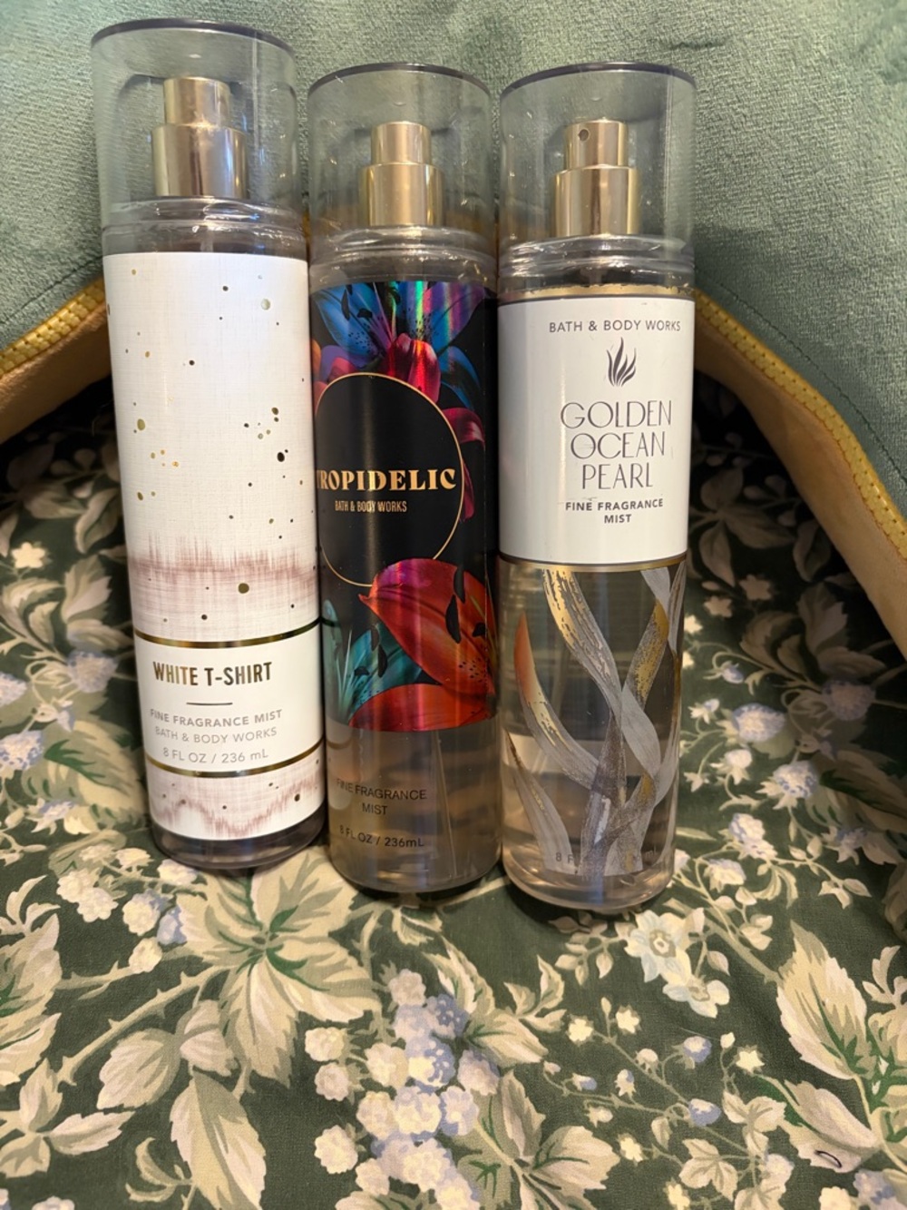 Bath & Body Works Golden Ocean Pearl ,White T Shirt, Tropedelic Ltd edition